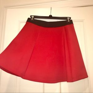 Bright red skater skirt